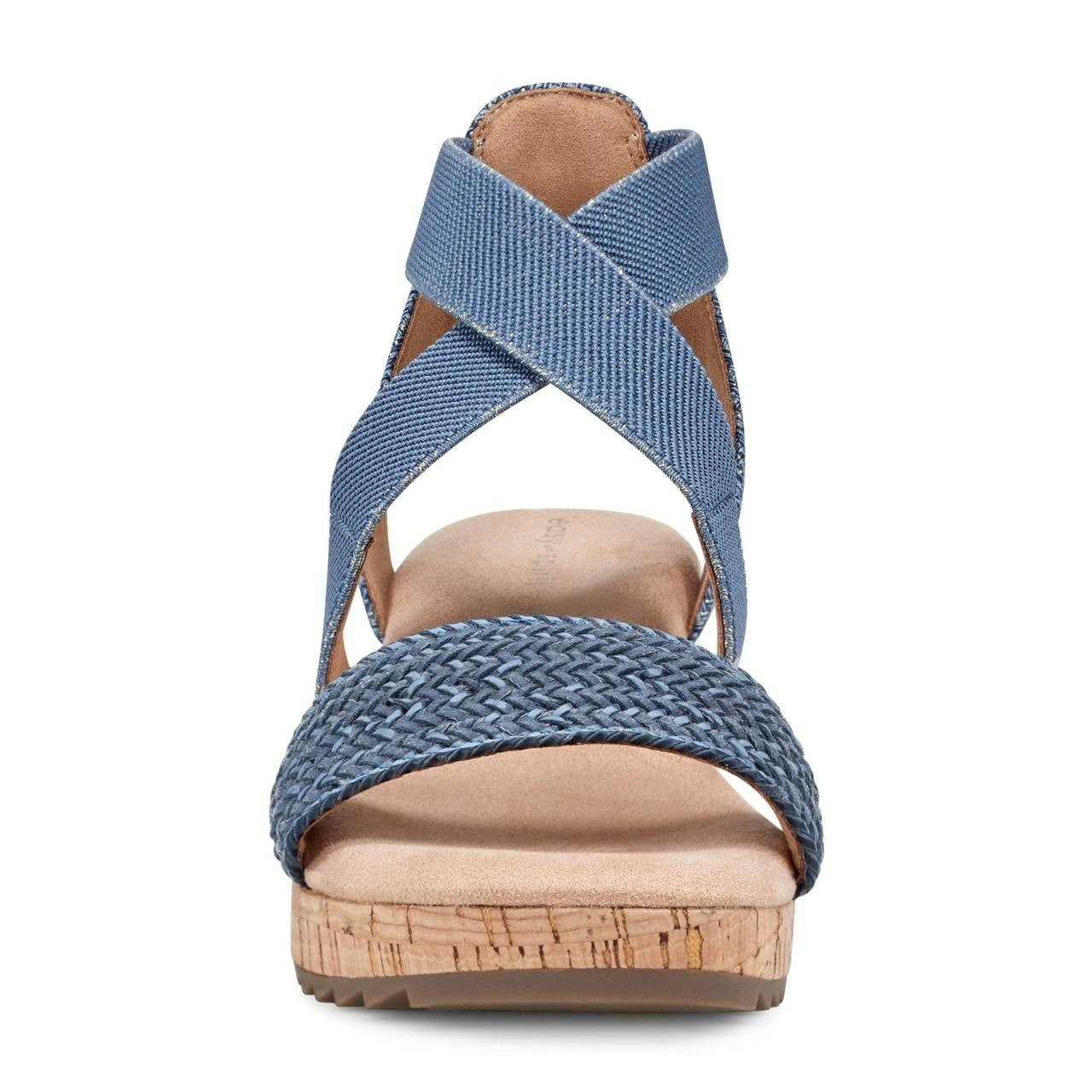 Easy Spirit Lorena Wedge Sandals Denim Women’s 5M Elastic Straps NWB $89