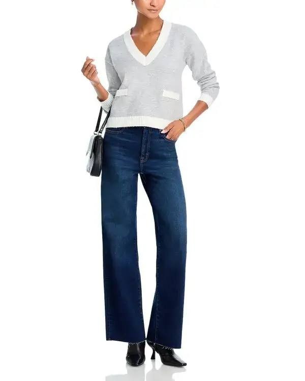 AQUA Dad High‑Rise Wide‑Leg Jeans – Dark Wash – Size 24 – NWT