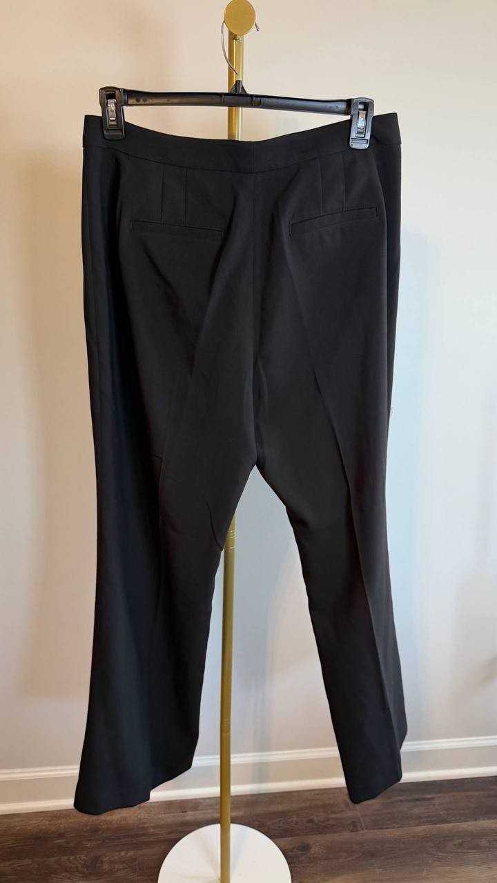 T Tahari Women’s Pintucked Trousers Black High Rise Size 14 NWT $88