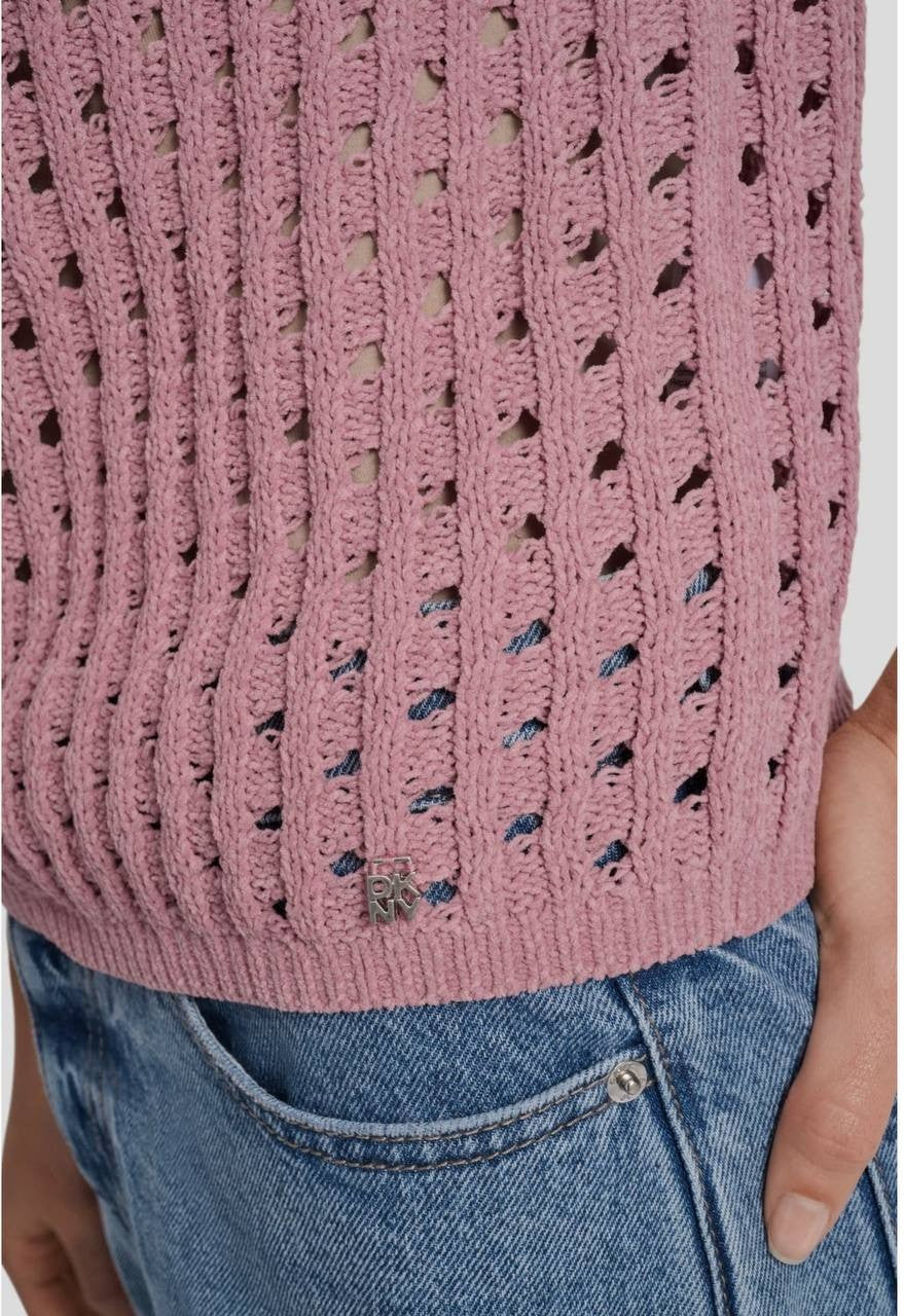 DKNY Jeans Open Stitch Sweater Dusty Mauve Size S NWT $59 – Breezy Knit