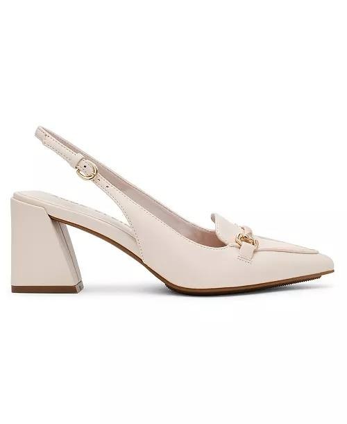 Anne Klein Bone Man‑Made Block Heel Pumps 7.5M New in Box MSRP $95