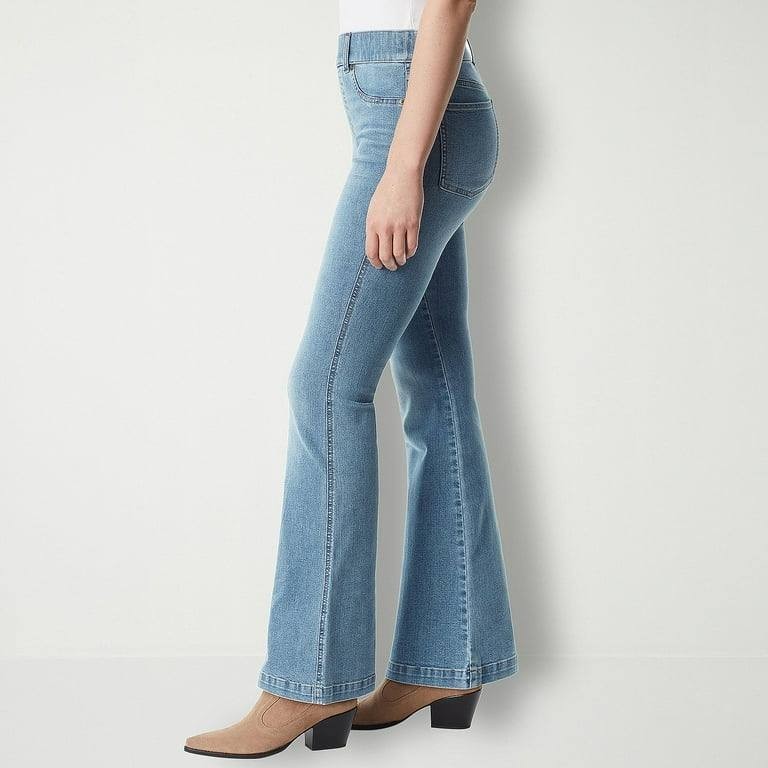 Gloria Vanderbilt Women’s Shape Effect Pull On Flare Jeans Blue Size 14 NWT $48