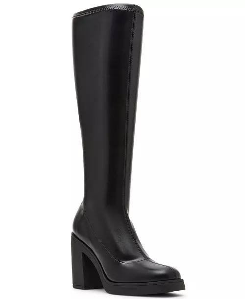 Madden Girl Dreammerr Stretch Knee‑High Block Heel Boots Black 9.5 NWB $99