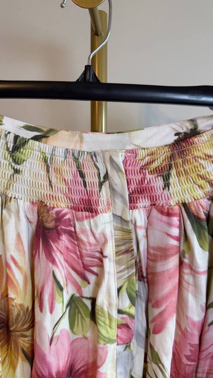 Guess Eco Elodie Floral Midi Skirt Daisies Print White Yellow Size S NWT $118