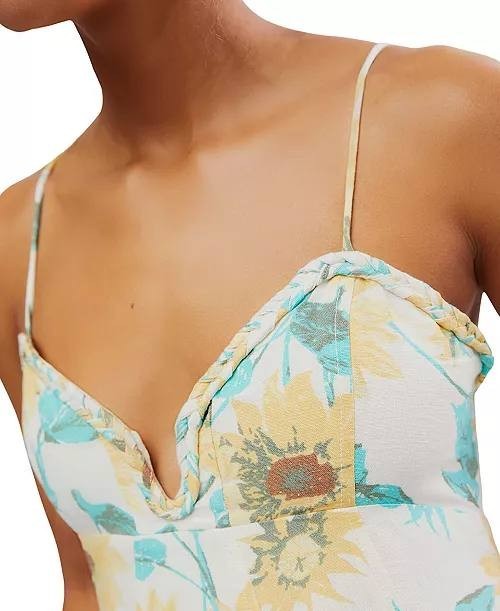 Free People Altura Floral  Mini Dress –Size L–NWT– $128-Small Inside Fabric Pull