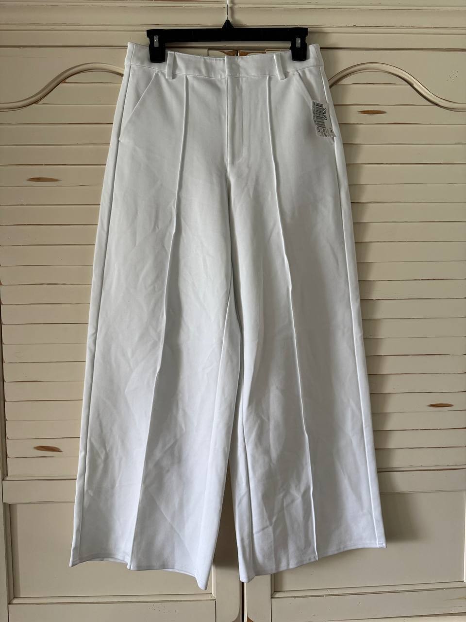 Bar III Petite Ponte Wide-Leg Pants White NWT High-Rise Office Workwear
