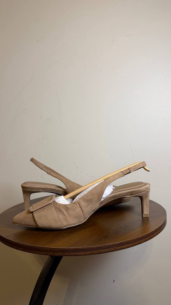 Anne Klein Women’s Ilanna Slingback Pumps Taupe 7.5M Man‑Made MSRP $89 NWB