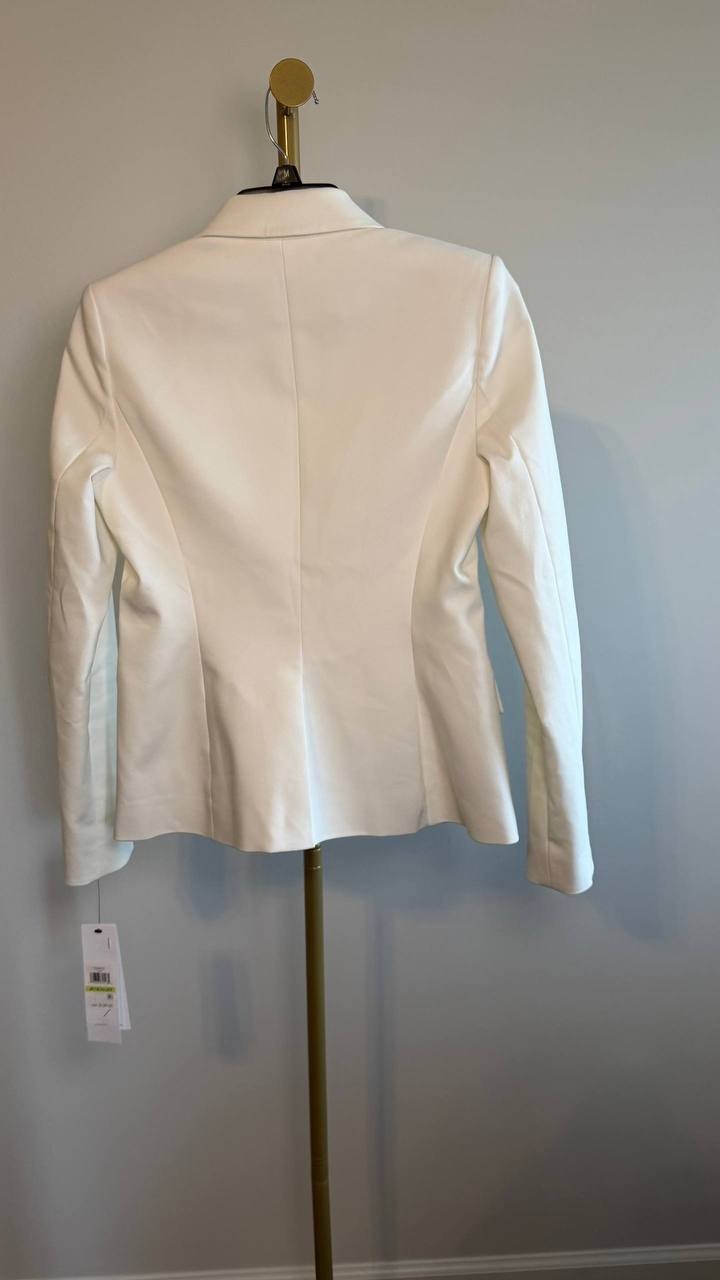 Calvin Klein One‑Button Shawl Collar Suit Jacket Cream 4P NWT $159