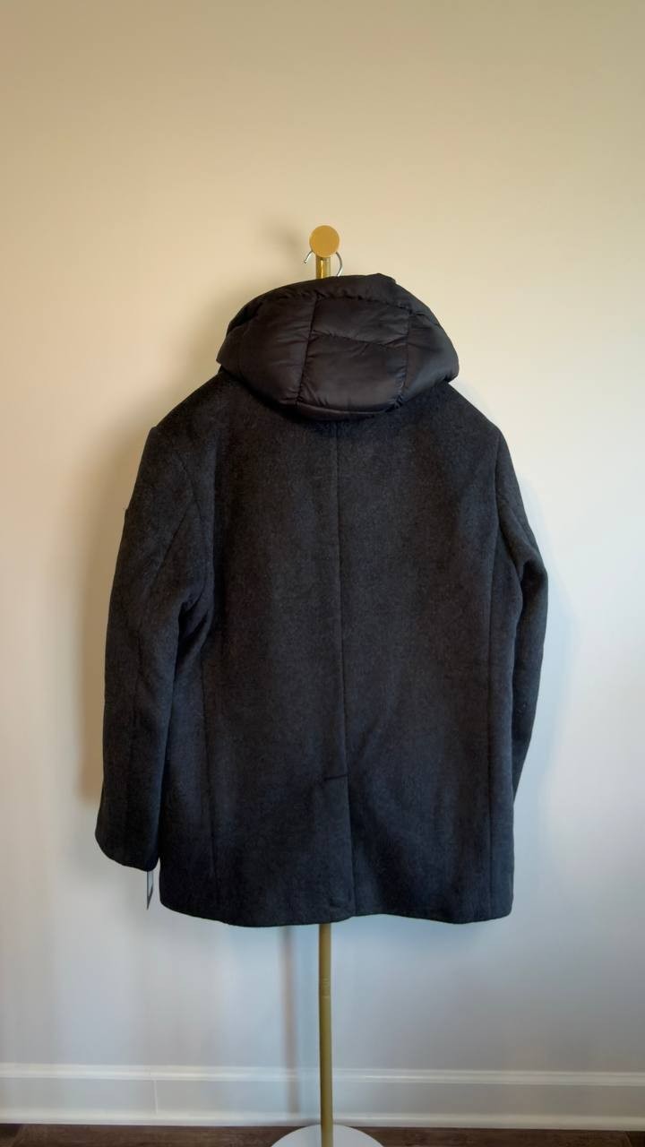 GUESS Men’s Peacoat Removable Nylon Hood Jet Black L NWT $350