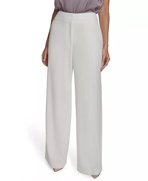 Calvin Klein Wide-Leg Pants Cream 14 NWT $109