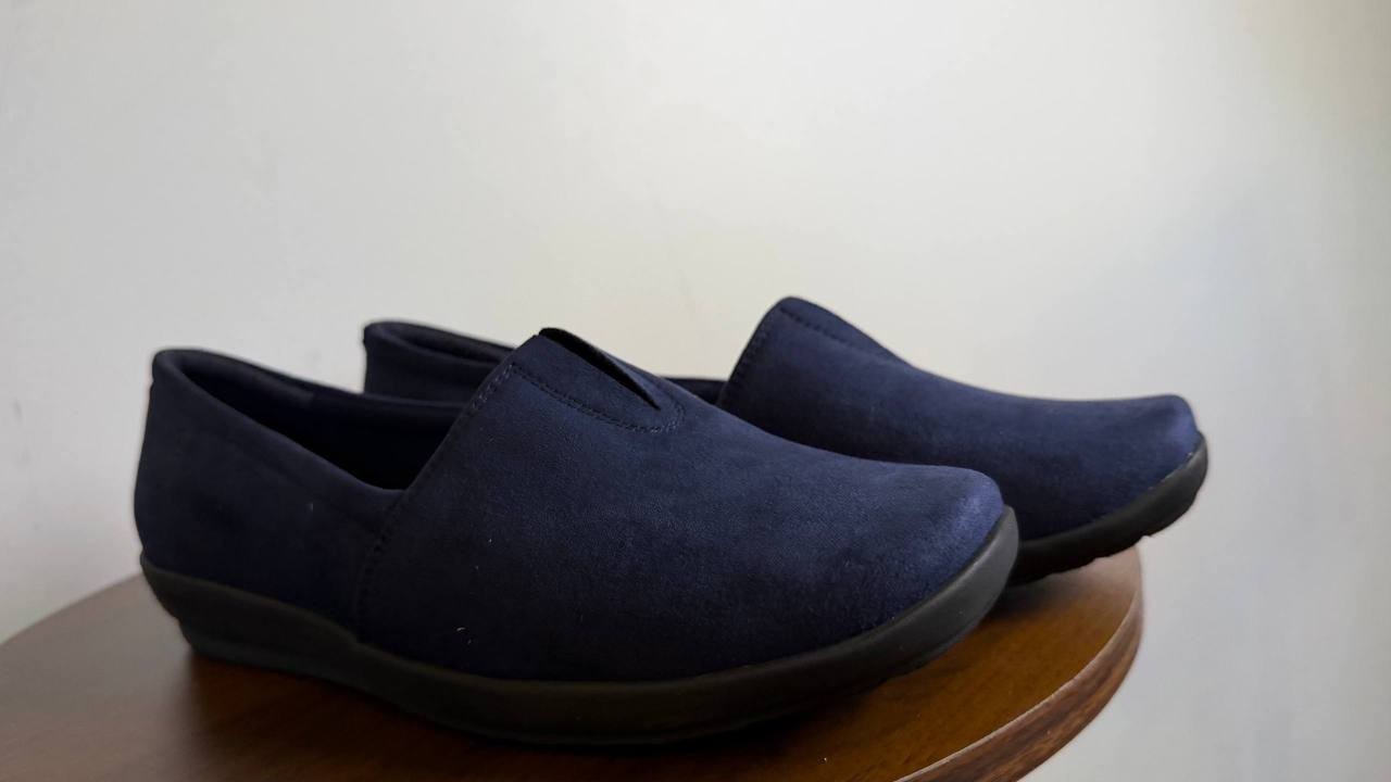 Easy Spirit Arlie Flats 7.5M Dark Blue Textile Slip‑On Lightweight NIB msrp$69