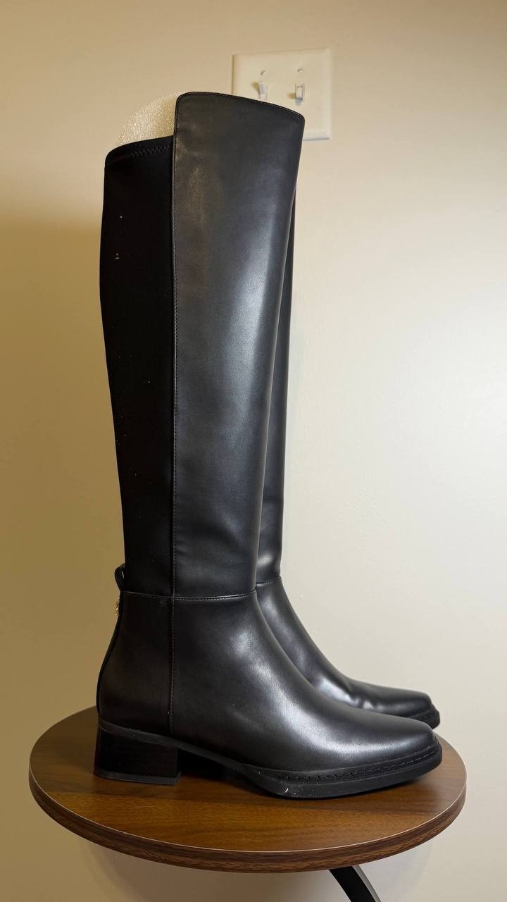 Michael Kors Lex Boots 7M Black Man‑Made Knee‑High Designer Style NIB msrp$246