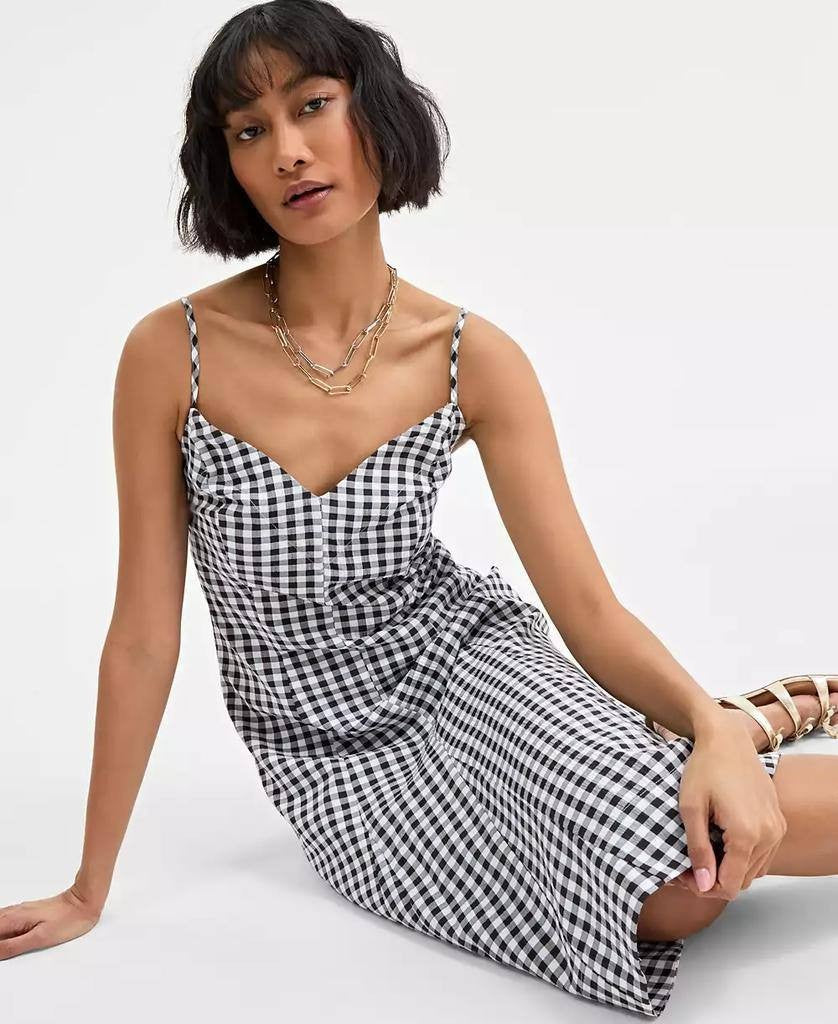 On 34th Mommy & Me Gingham High‑Low Midi Dress Black/White 6 NWOT $69.50