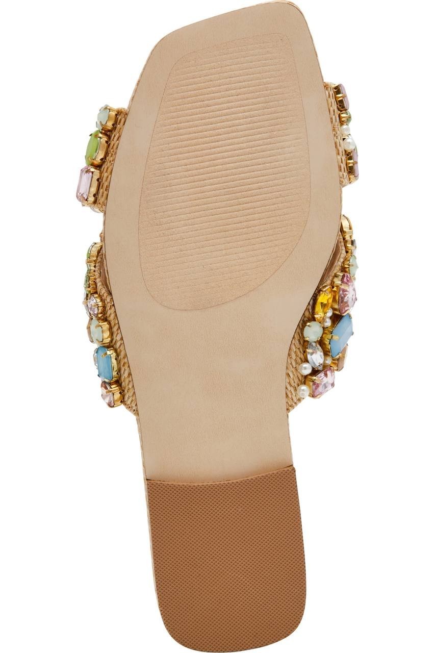 Steve Madden Slide Sandals Gold Multi 6 New $109.00