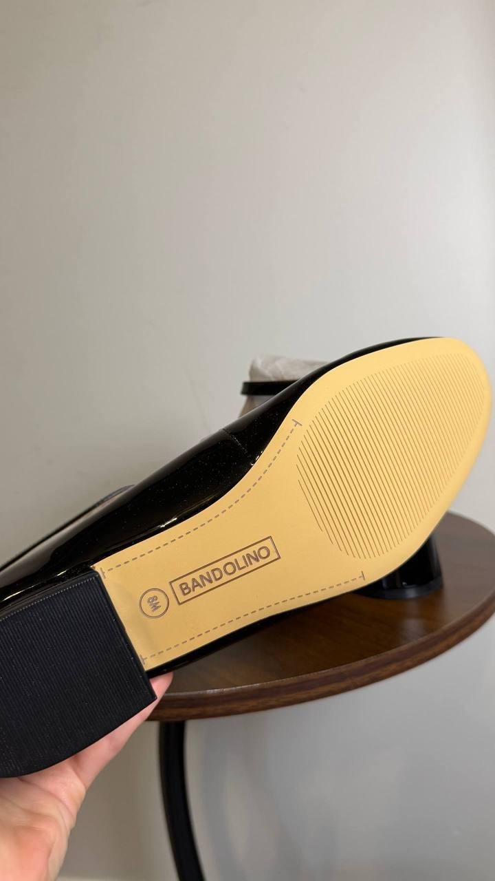 Bandolino Lexy Ankle Strap Pumps Black Women’s 8M Block Heel NWB $89