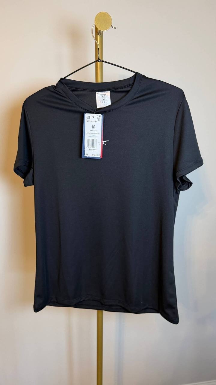 Reebok Women’s Active Identity Performance Logo Tech T‑Shirt Black Size M NWT $2