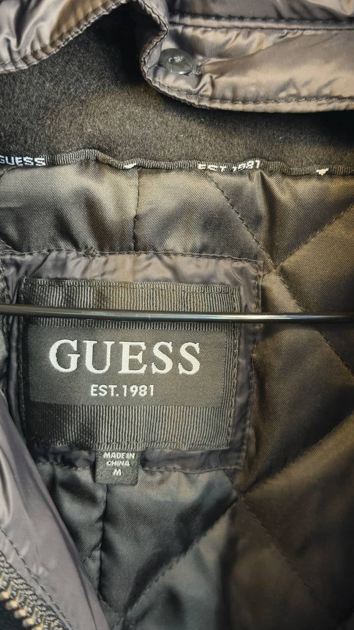 GUESS Men’s Peacoat Removable Nylon Hood Jet Black M NWT $350