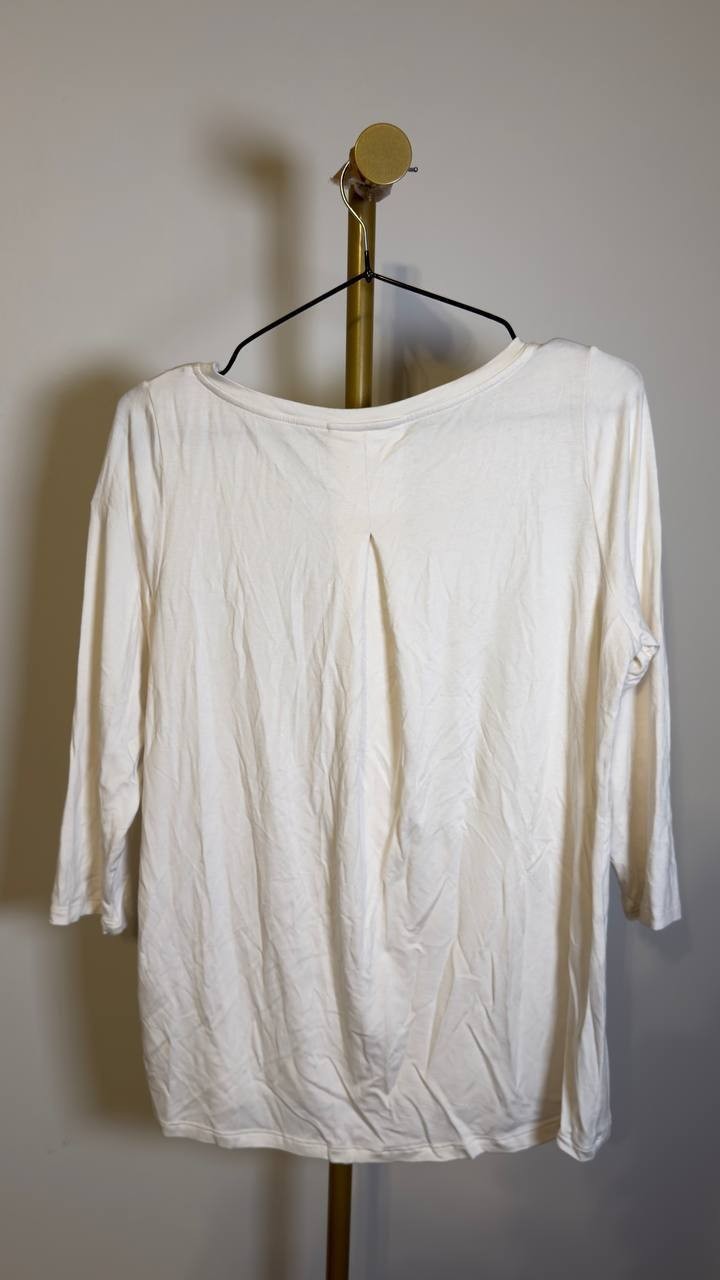 Majestic  Filatures  Soft  Touch    Back  Pleat  T‑Shirt  Blanc  1  NWOT  $150 