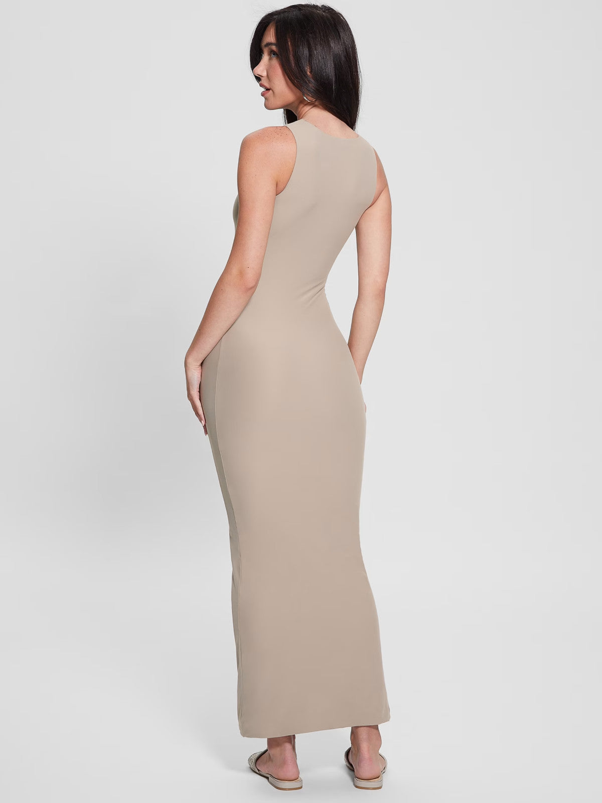 GUESS Tank Maxi Dress – Beige, Size XS
