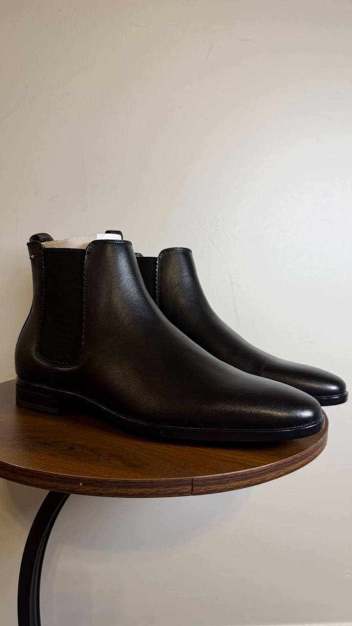 Ted Baker London Black Leather Slip‑On Boots 8M NIB MSRP $190