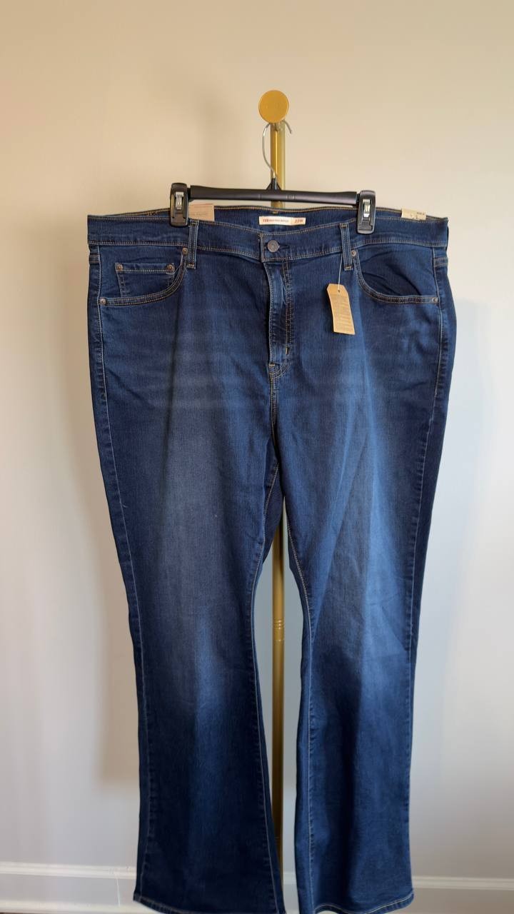 Levi’s 725 High Rise Bootcut Jeans Plus Size 22W Eternal Indigo NWT $69.50