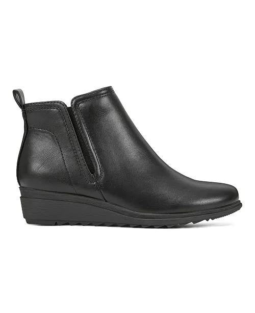 Easy Spirit Yuna Round Toe Wedge Booties Black Women’s 9M NWOB $99