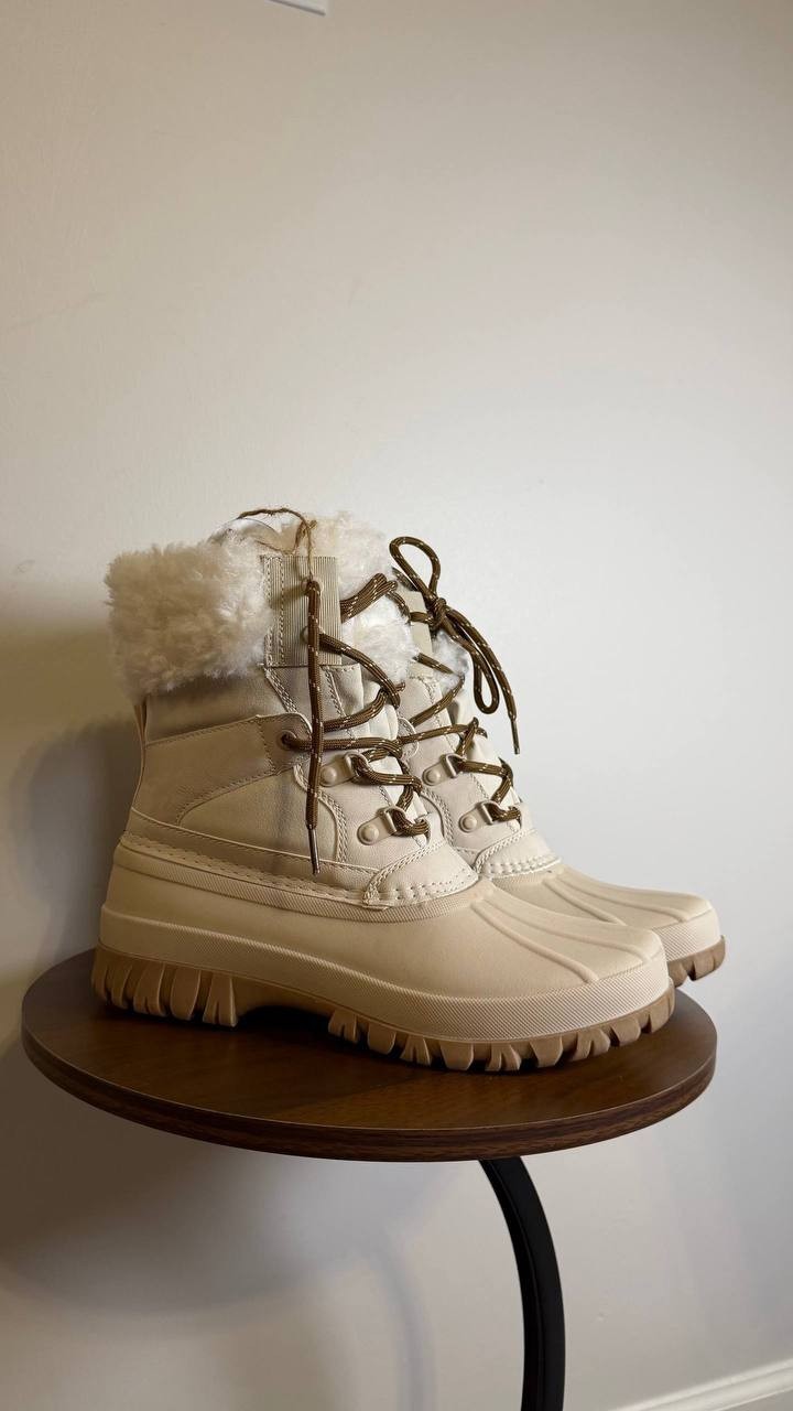 JBU Camden Duck Boots 9M Oyster Waterproof Faux‑Shearling Lined NIB msrp$129.95