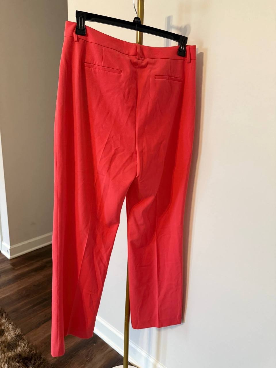 Tahari ASL Tailored Straight‑Leg Pants Coral SIZE 12 Pre‑Owned Elegant MSRP$109