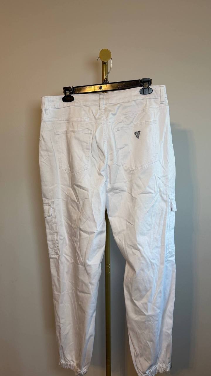 Guess Juno Cargo Joggers White 31x28 NWT $148