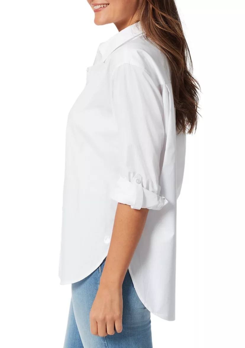 Gloria Vanderbilt Alanis Boat‑Neck BLOUSE White SIZE S NWT MSRP$48