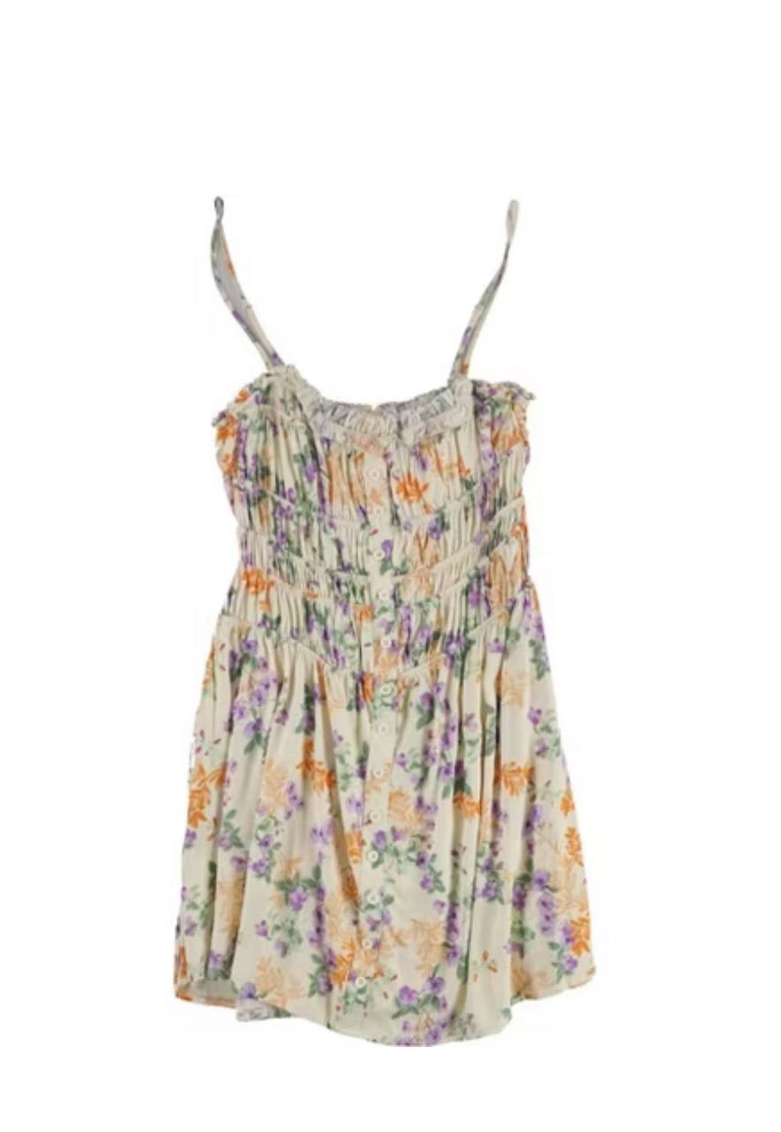 Hippie Rose Floral Smocked Midi Dress - Yellow, Juniors S, NWT, Boho Tank