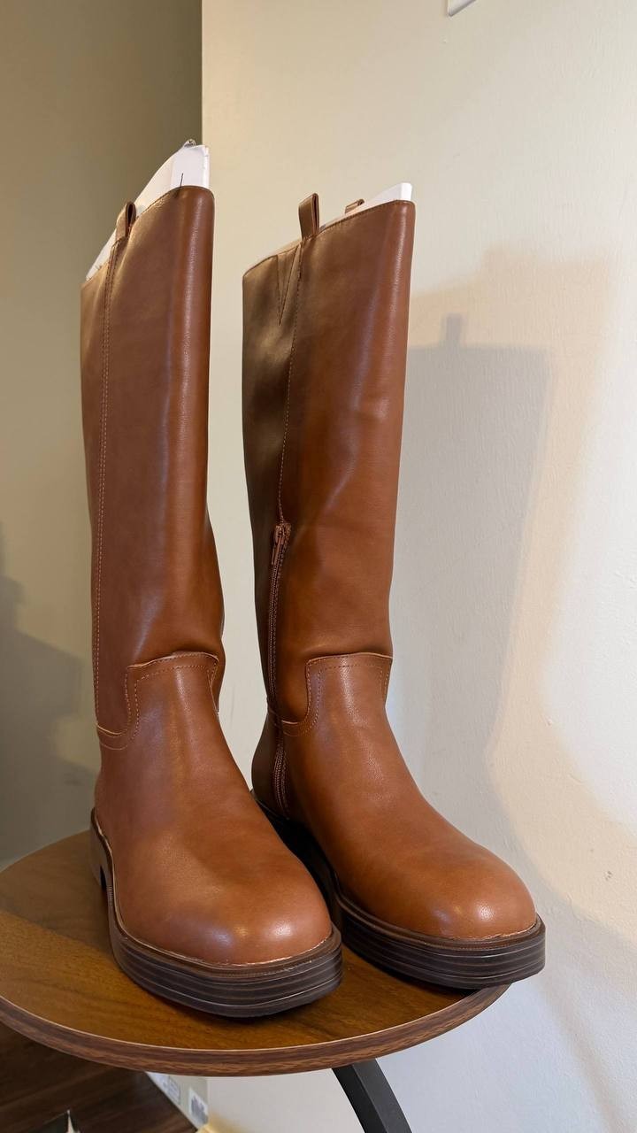 DV Dolce Vita Jernie Boots 10M Tan Smooth Riding Round Toe NIB msrp$99