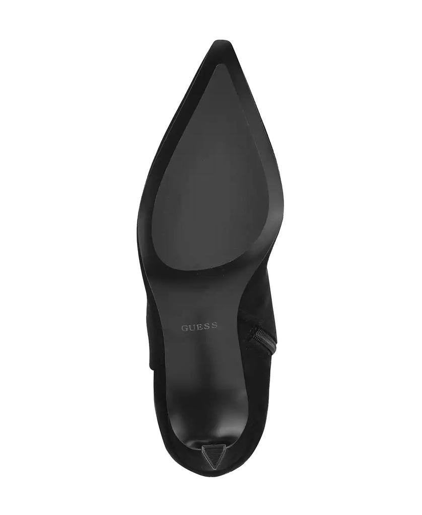 GUESS Palisa Wide Calf Tall Kitten Heel Boots Black 7M Suede $179 NWB