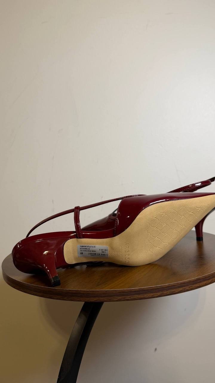 Arezzo Tessa Mid Stiletto Pumps Wine Berry 8B Synthetic MSRP $109 NWB