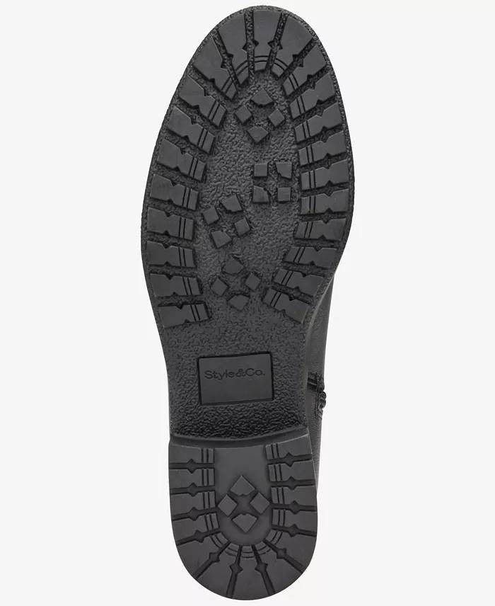 Style & Co Graciee Lug Booties Black Women’s 9 NWB Lug Sole Block Heel $69.90