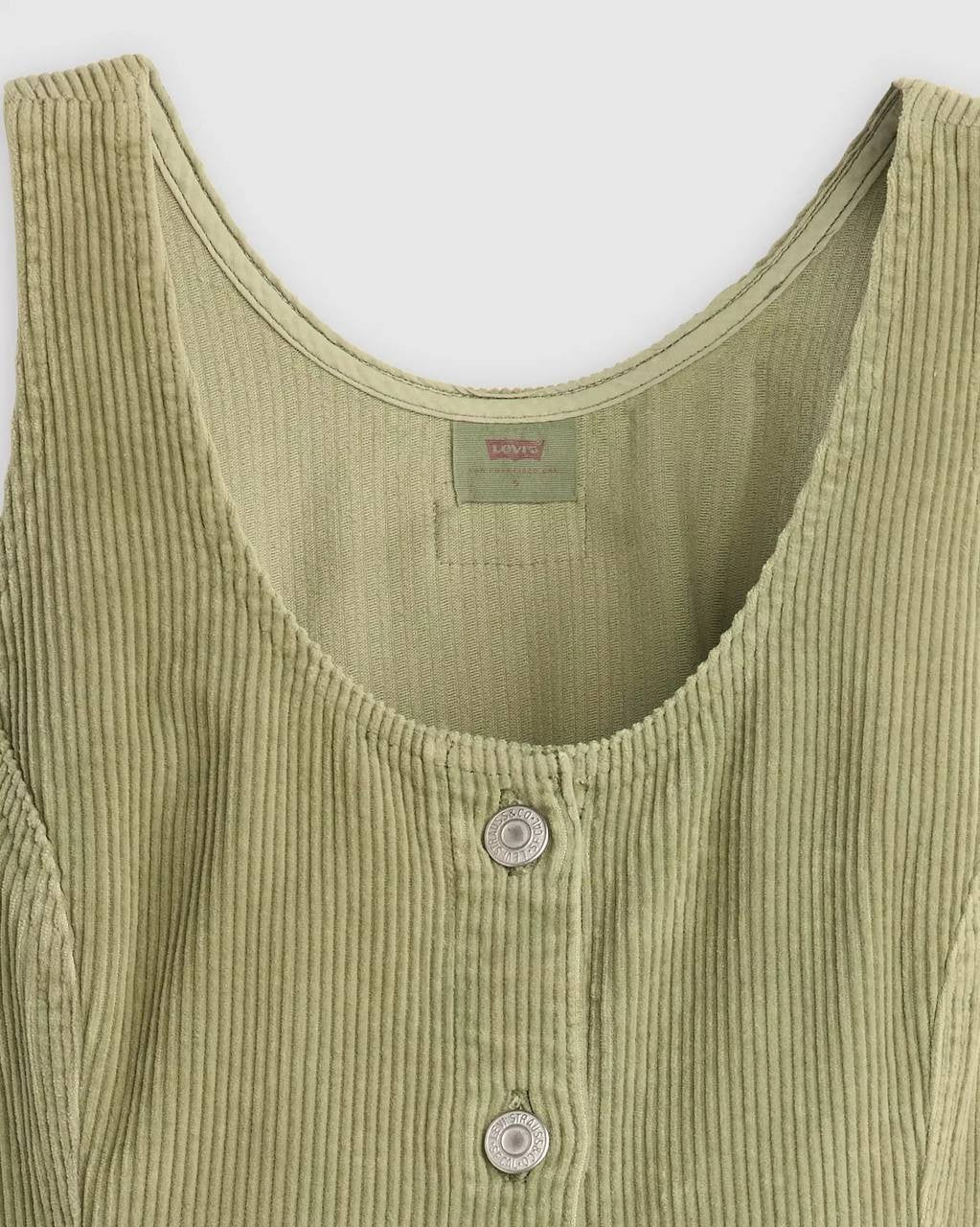Levi's Corduroy Mini Dress, 100% Cotton, Green/Beige, XS-XL, Casual NWT