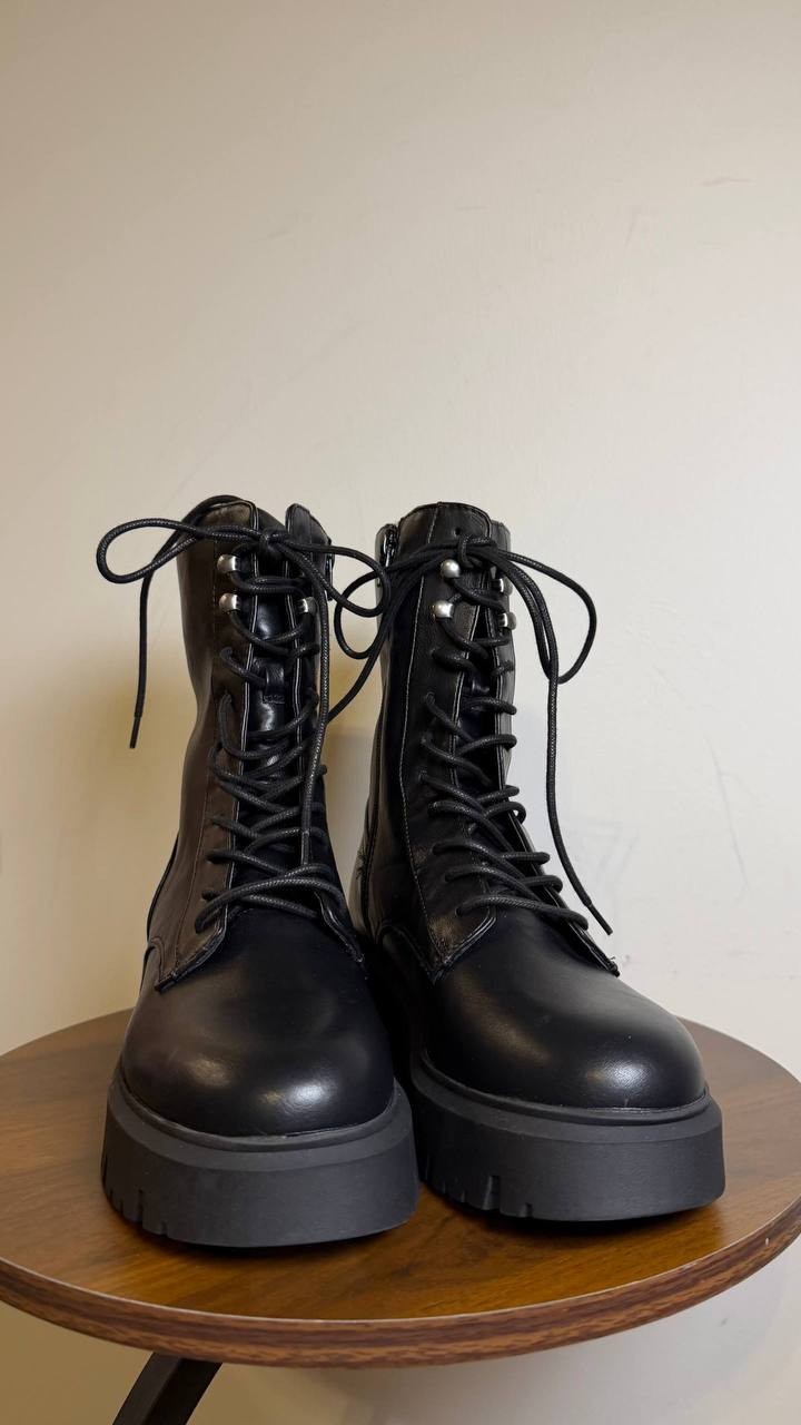 Madden Girl Women’s Maisey Combat Boots Black 6.5 Man‑Made MSRP $89.99 NWB