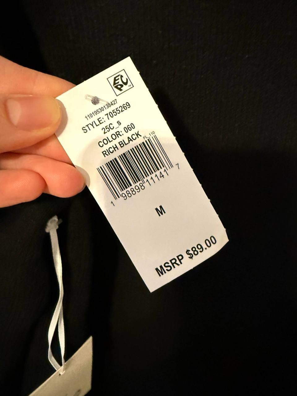 CeCe Ruffle‑Edge Long‑Sleeve Cardigan – Black – Size M – NWT – $89