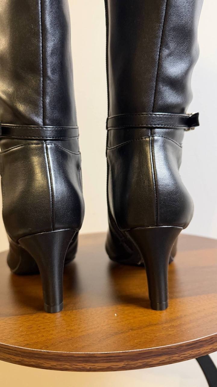 LifeStride Guild Boots Size 5M Black Fabric Knee‑High Almond Toe NIB msrp$129