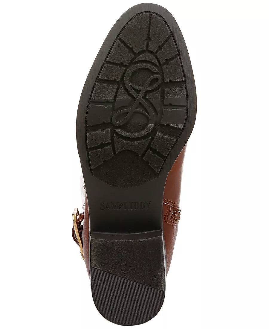Sam & Libby Percy Boots 9 Hazelnut Man‑Made Knee‑High Riding Round Toe NIB
