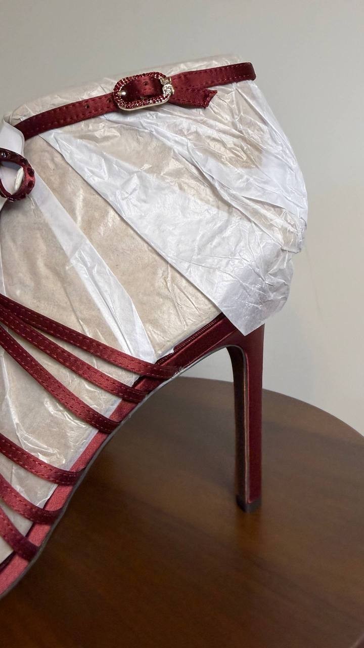 Sam Edelman Iman Sandals 11M Burgundy Strappy Lace‑Up Stiletto Heel NIB msrp$155