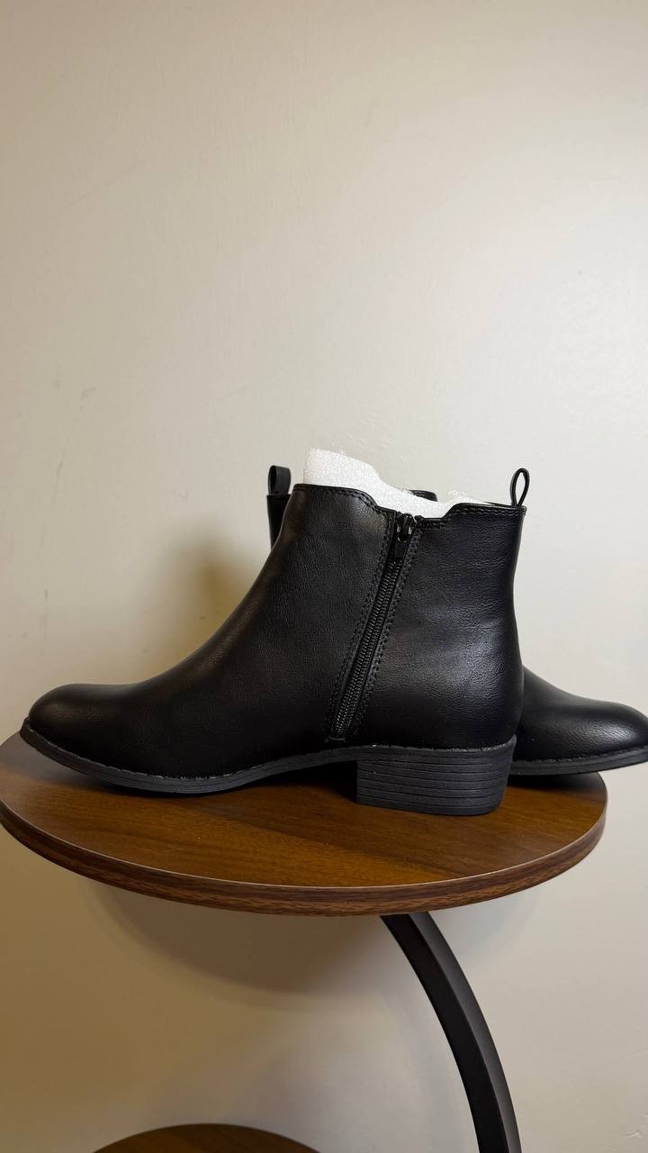 Style & Co Charlyy Booties 9M Black Block Heel Almond Toe Zip NIB msrp$49.99