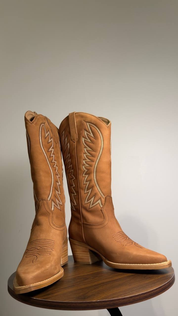 Steve  Madden  Albany  Stitch  Western  Boots  Cognac  Suede  9.5  New  $179