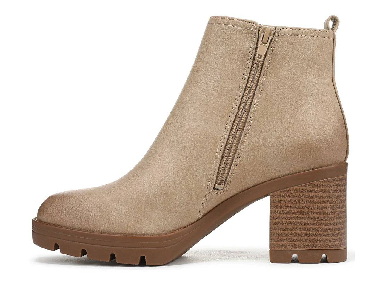 Naturalizer Madalynn Bootie 9W Sand Brown Waterproof Almond Toe Zip NIB msrp$185