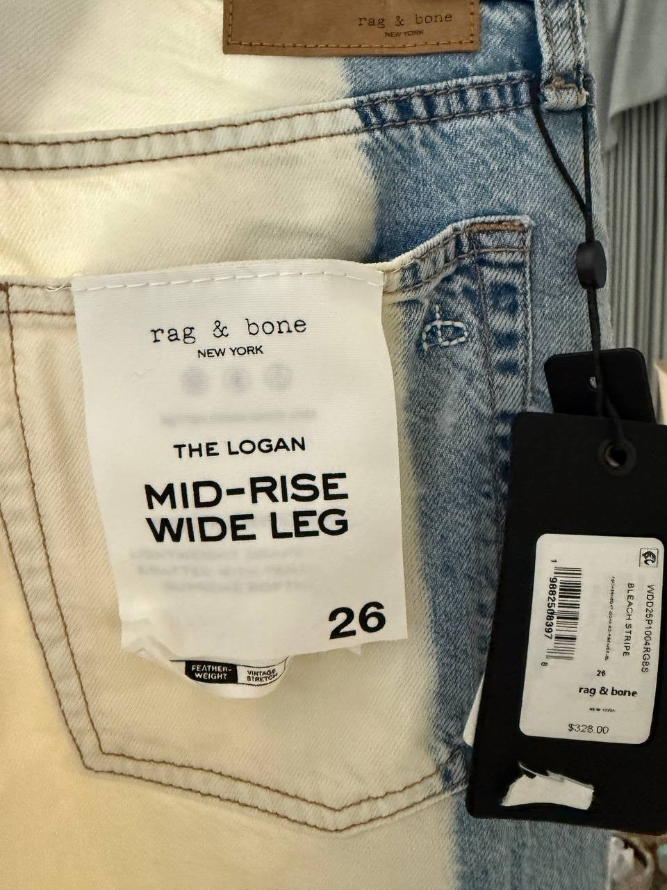 Rag & Bone Logan Two-Tone Wide Leg Jeans – Size 26 (Waist 27")