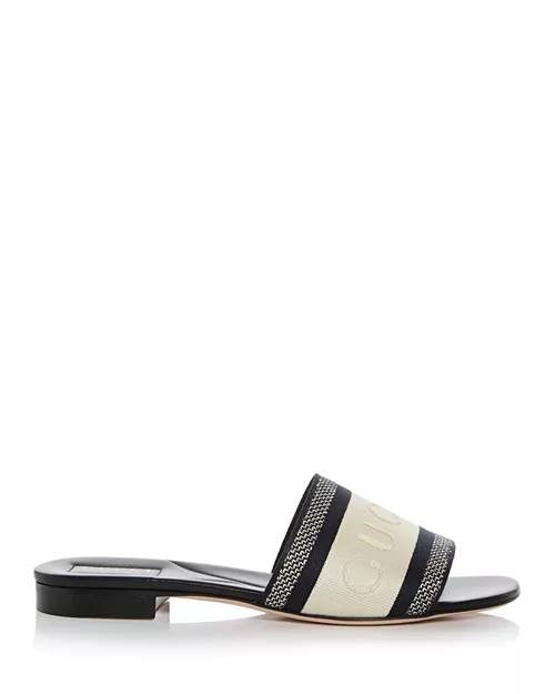 Gucci  Slide  Sandals  White/Black  35  Pre‑owned 
