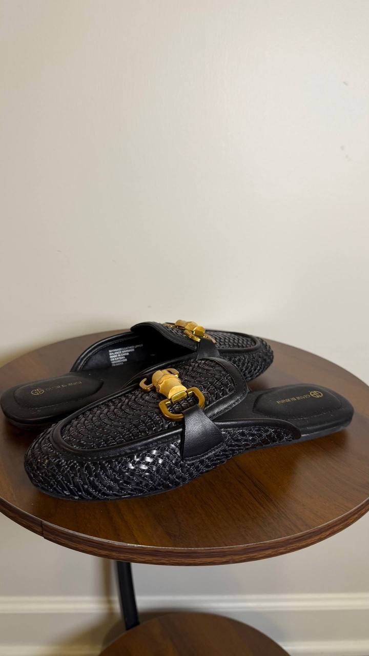 Giani Bernini Black Man‑Made Slip‑On Mules 7M NIB MSRP $89.50