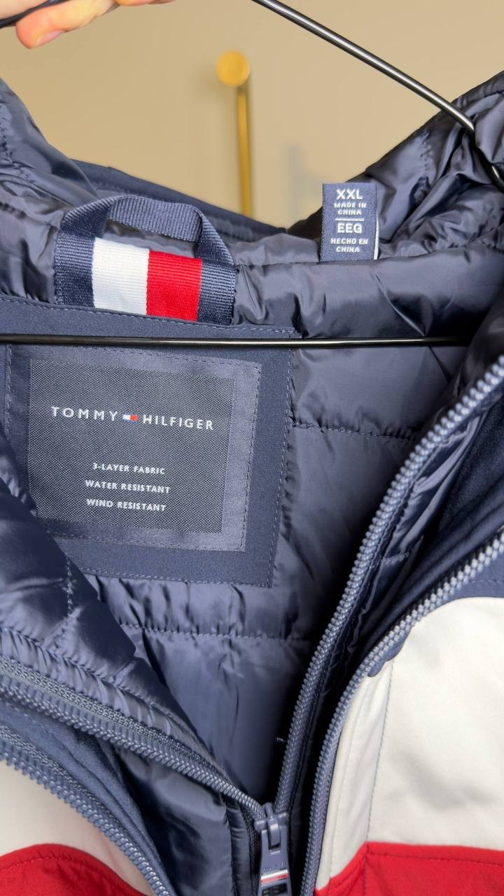 Tommy Hilfiger Colorblock Hooded Bomber Jacket Multicolor XXL NWT $195