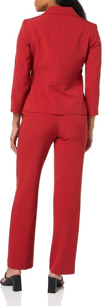 Le Suit Jacket  Notch‑Lapel Pantsuit Jacket Brick 4 NWT
