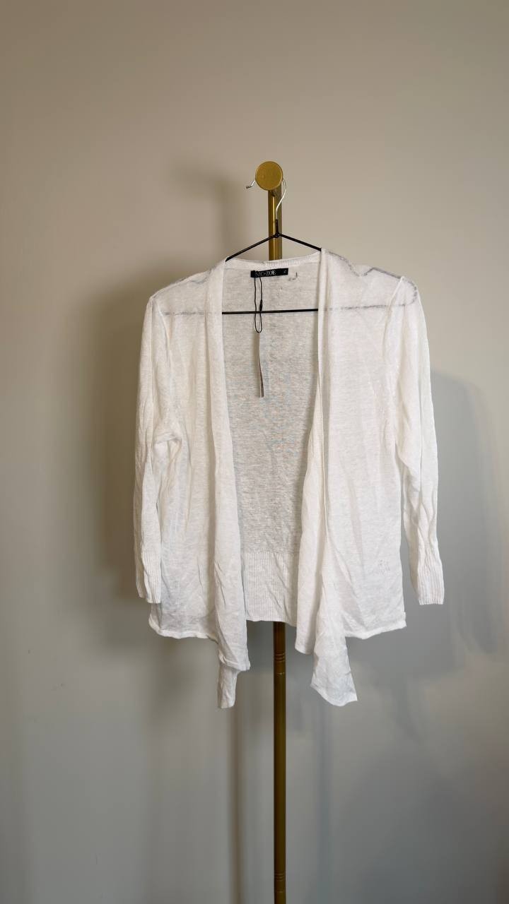 NIC+ZOE Lightweight Four‑Way Convertible Cardigan Paper White PL NWT $108